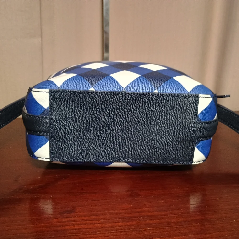 Kate Spade Cammie Newbury Lane Gingham Plaid Print Camera Bag Crossbody
